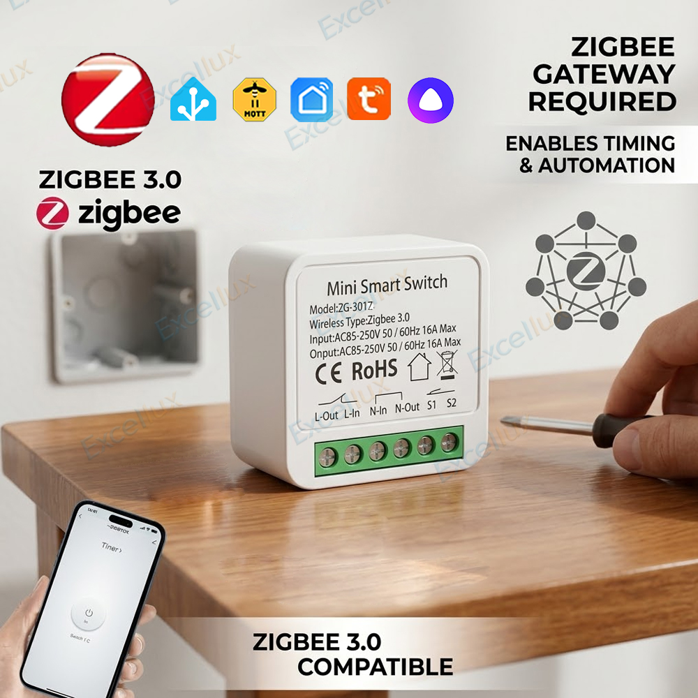 Diy Home Automation Controller - Умный мини-выключатель 16А Zigbee 3.0 для